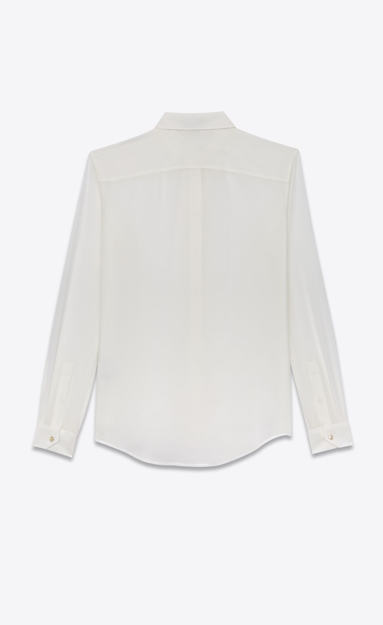 YSL Shirt In Silk Crêpe Weiß | 96472-AGPB