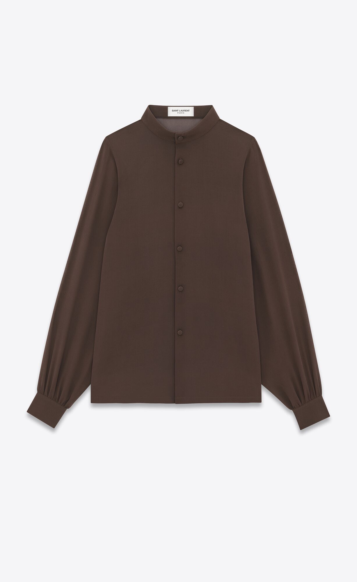 YSL Shirt In Silk Georgette Cafe | 18750-VRIM