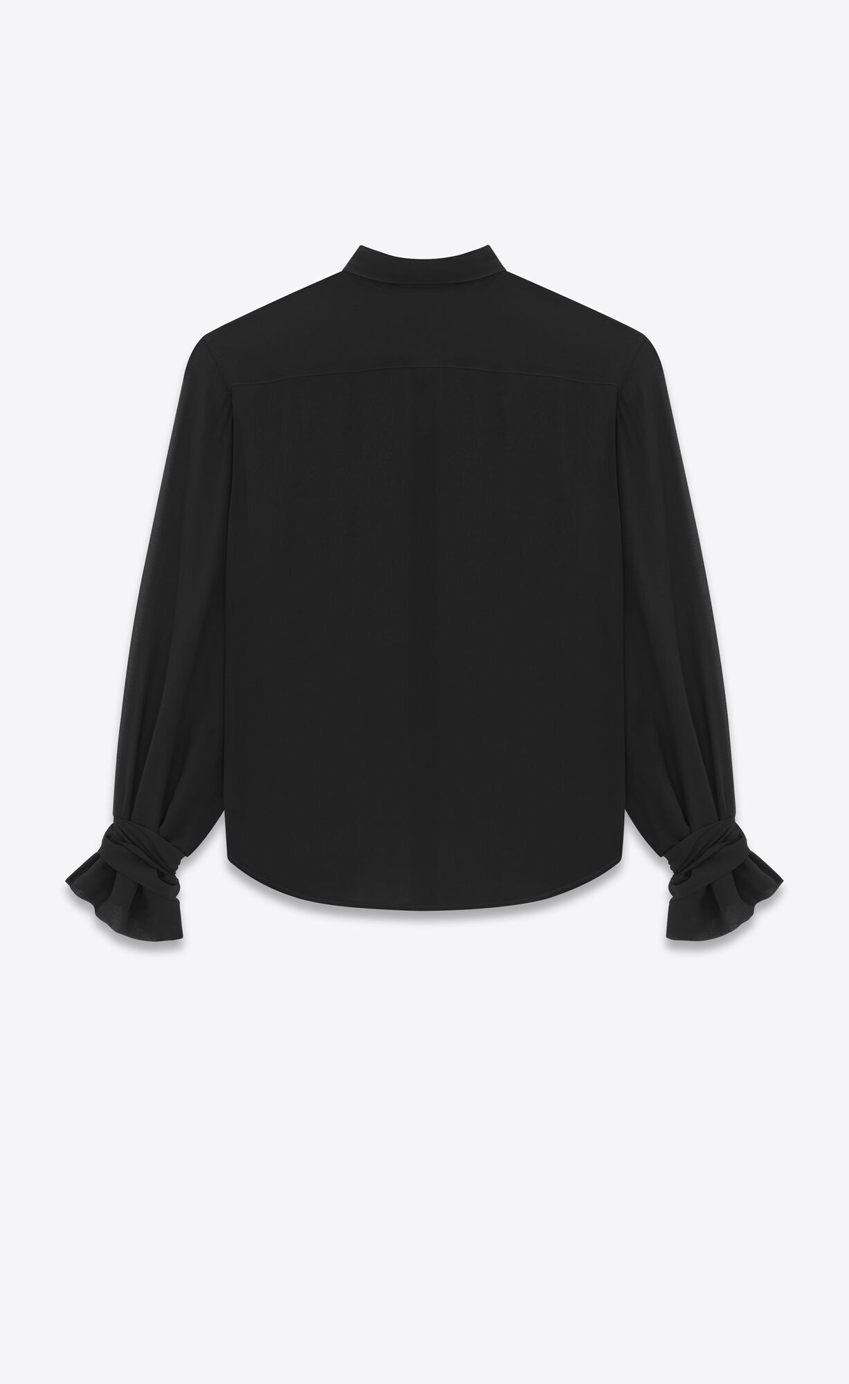 YSL Shirt In Silk Georgette Schwarz | 62798-UPGA