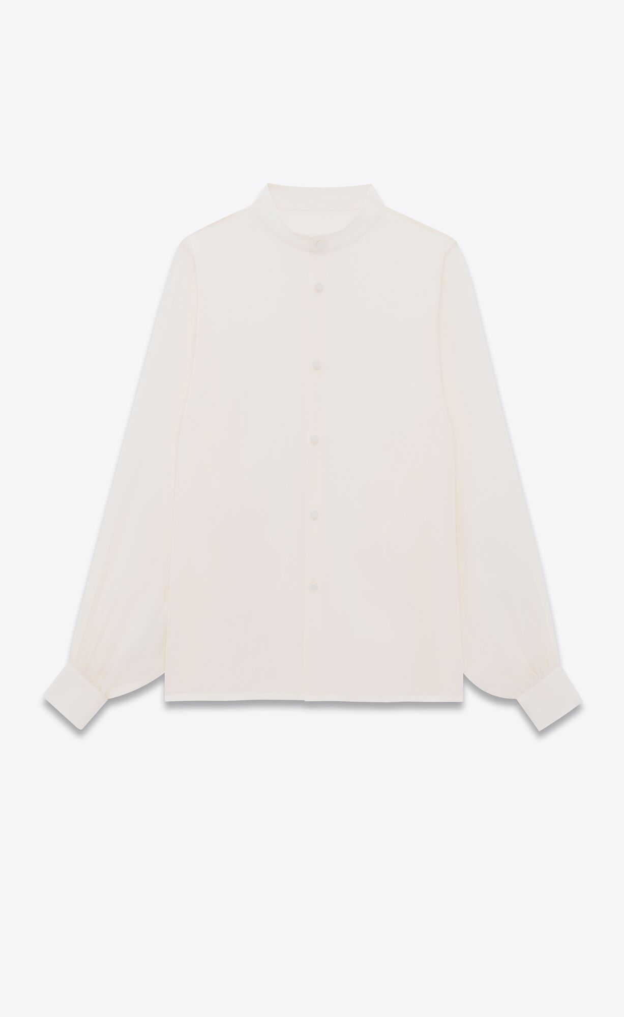 YSL Shirt In Silk Satin Craie | 62719-IWTR