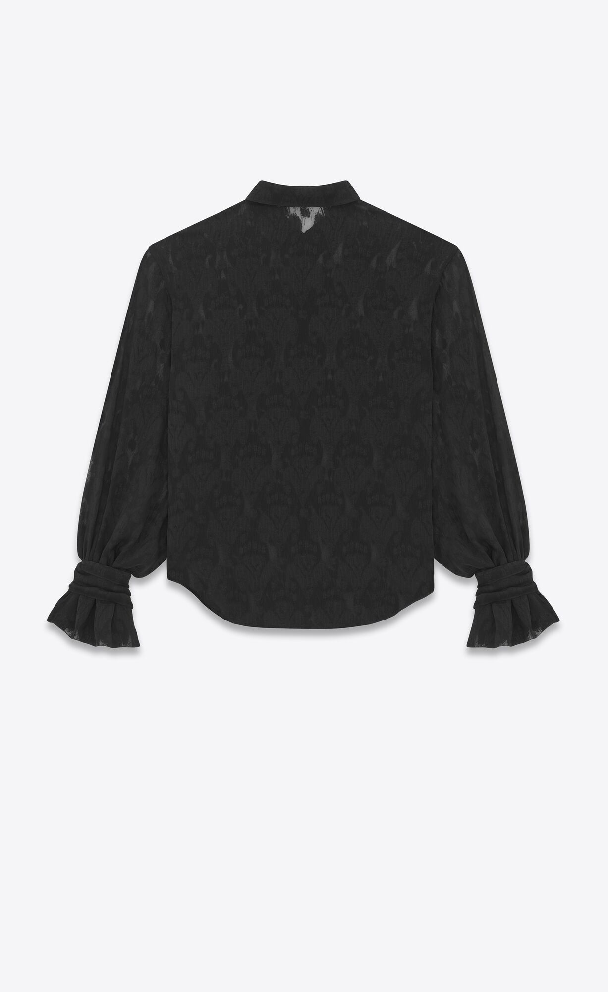 YSL Shirt In Silk Schwarz | 08142-OVRP