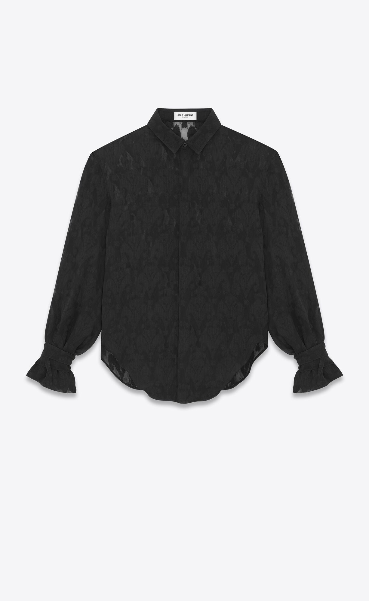 YSL Shirt In Silk Schwarz | 08142-OVRP