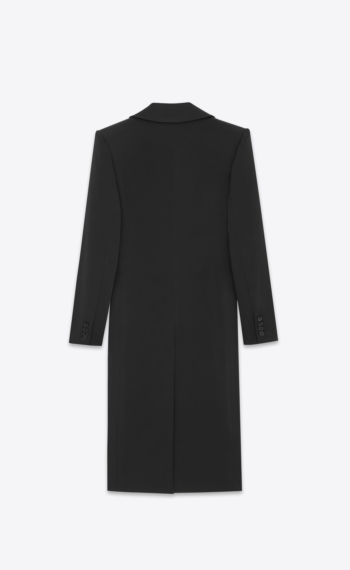 YSL Single-breasted Coat In Crepe Satin Schwarz | 62915-HNGB