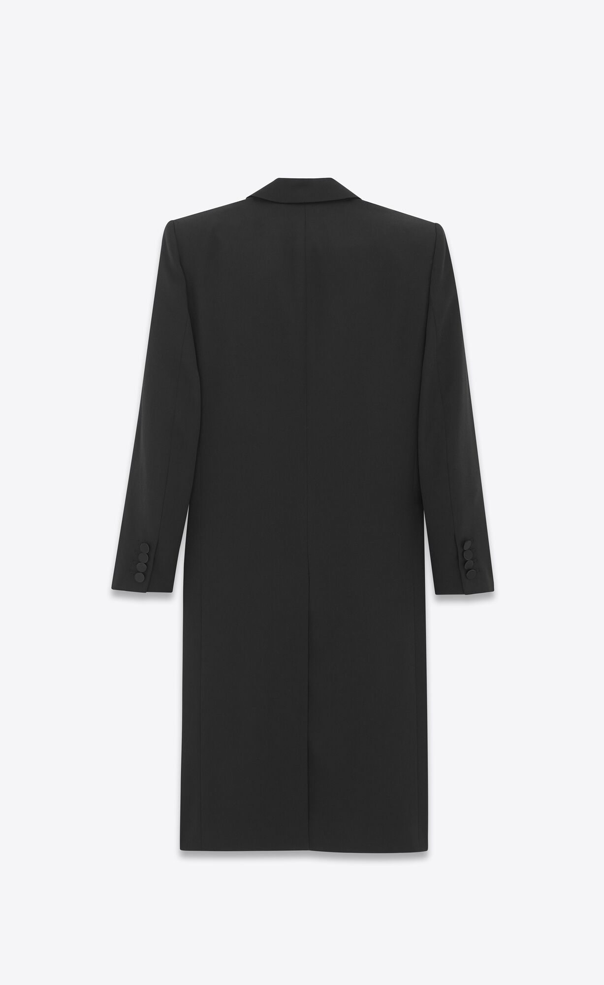 YSL Single-breasted Coat In Grain De Poudre Schwarz | 16780-UHNW