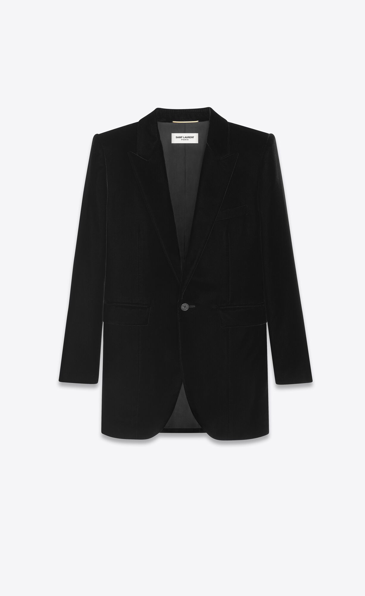 YSL Single-breasted Jacket In Cupro Velvet Noir | 25693-NULB