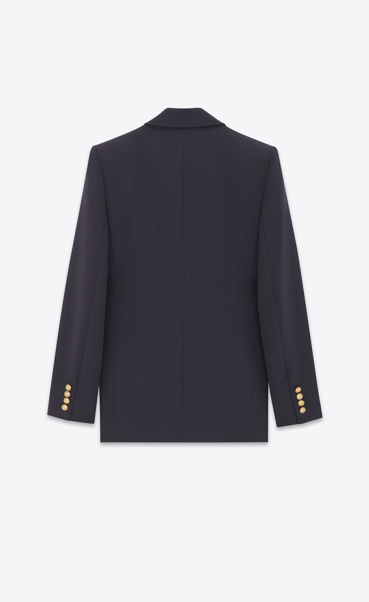 YSL Single-breasted Jacket In Grain De Poudre Blau | 74903-EQCI