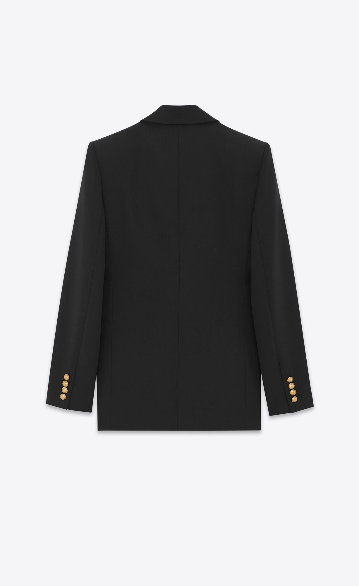 YSL Single-breasted Jacket In Grain De Poudre Schwarz | 91260-GQUM