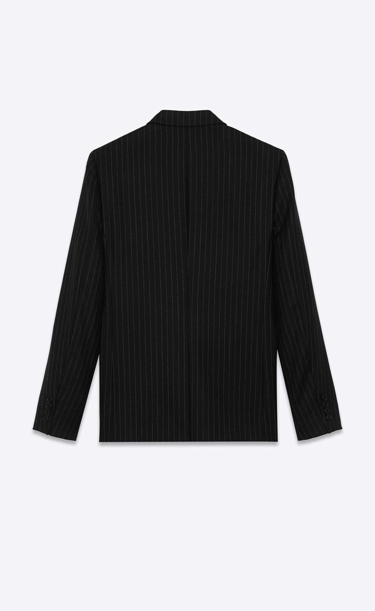 YSL Single-breasted Jacket In Rive Gauche Gestreift Flannel Schwarz Weiß | 27064-VEFU