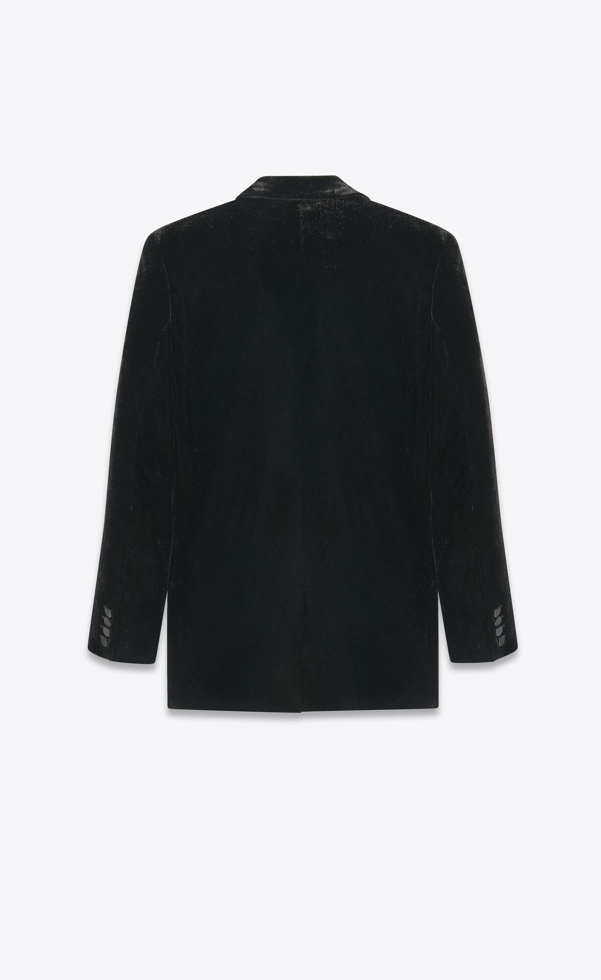 YSL Single-breasted Jacket In Shimmering Velvet Noir Brillant | 75980-KXRY