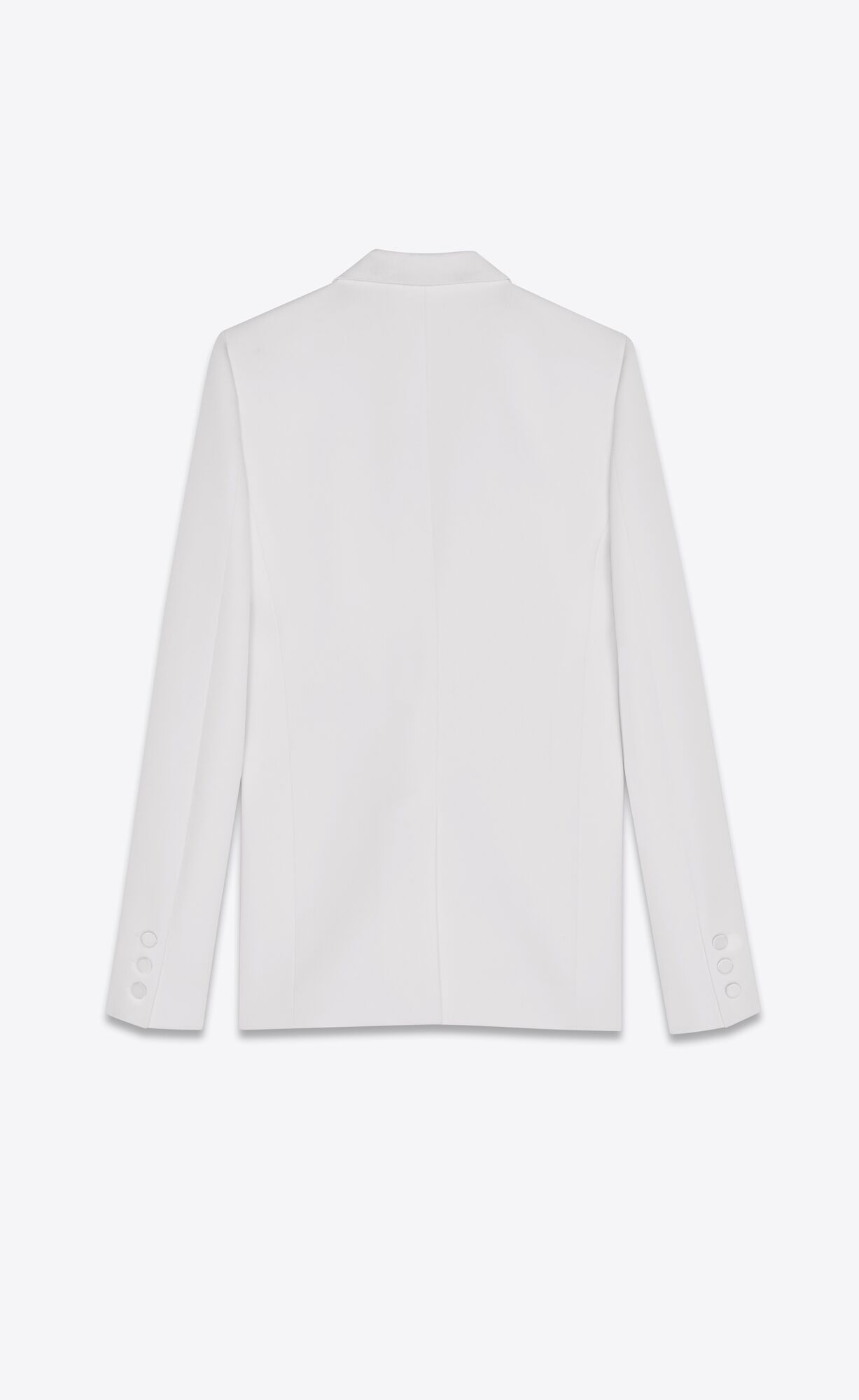 YSL Single-breasted Tuxedo Jacket In Grain De Poudre Weiß | 07532-VOUB