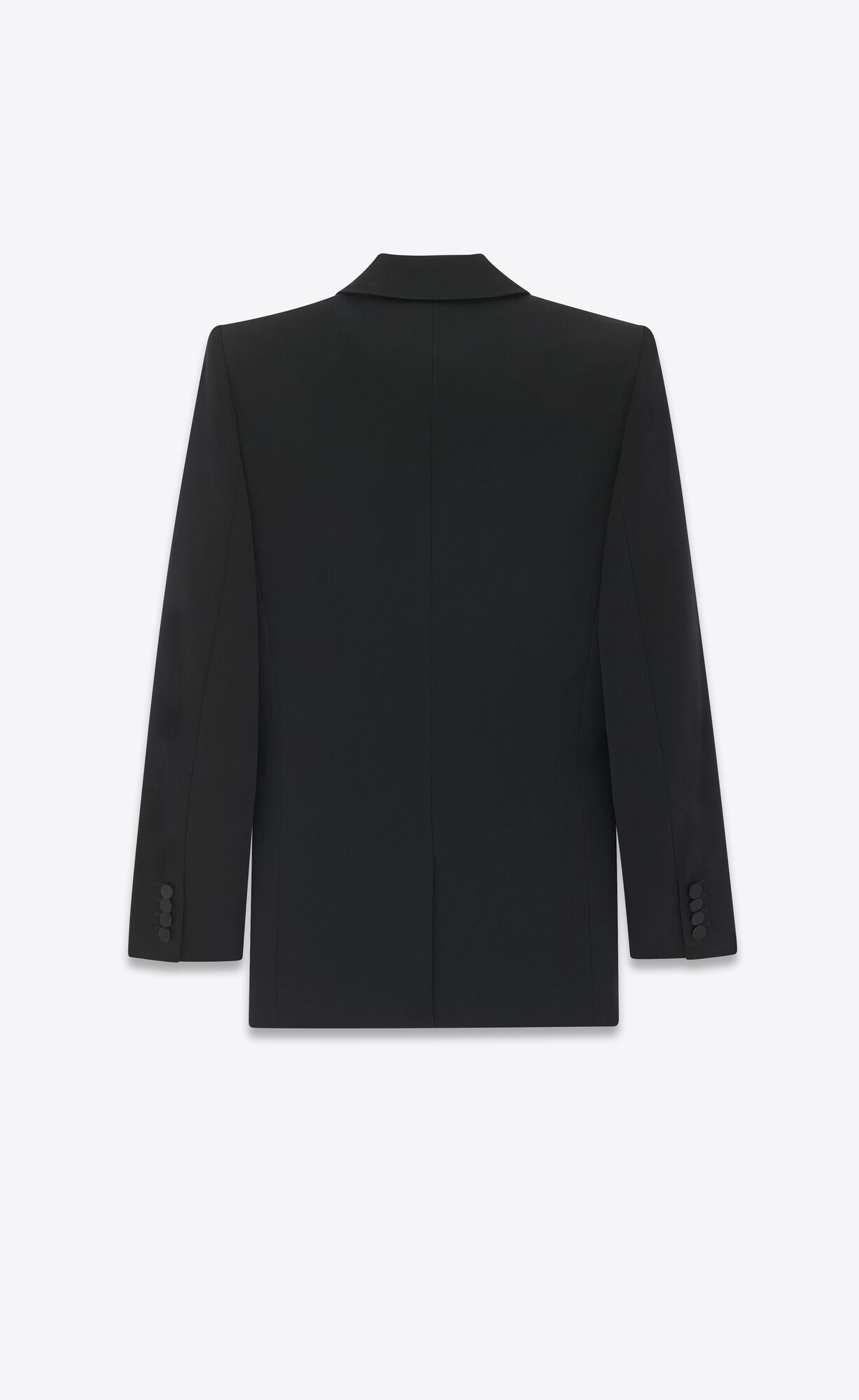 YSL Single-breasted Tuxedo Jacket In Grain De Poudre Schwarz | 09573-UMNJ