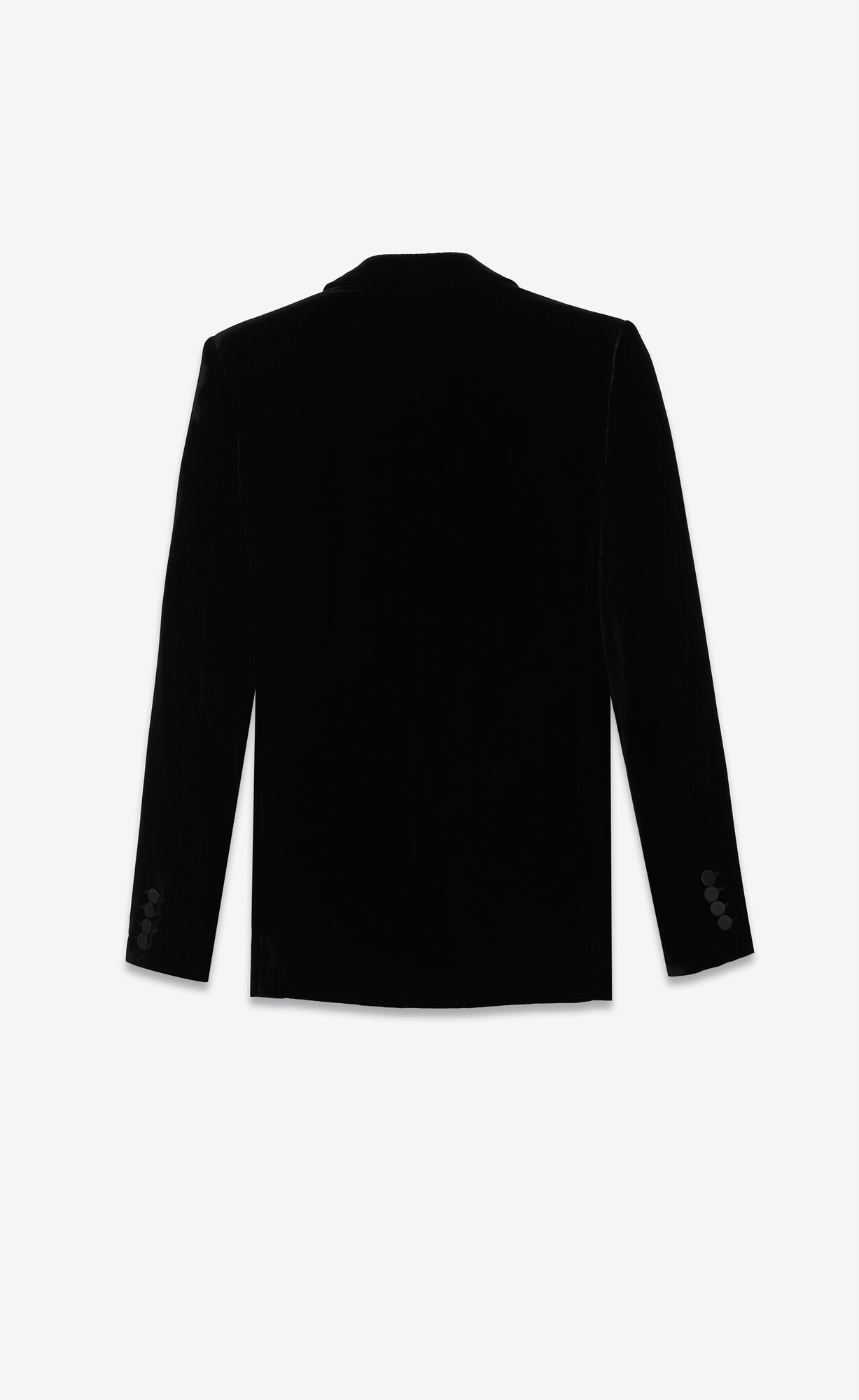 YSL Single-breasted Tuxedo Jacket In Velvet Schwarz | 06183-PRNJ