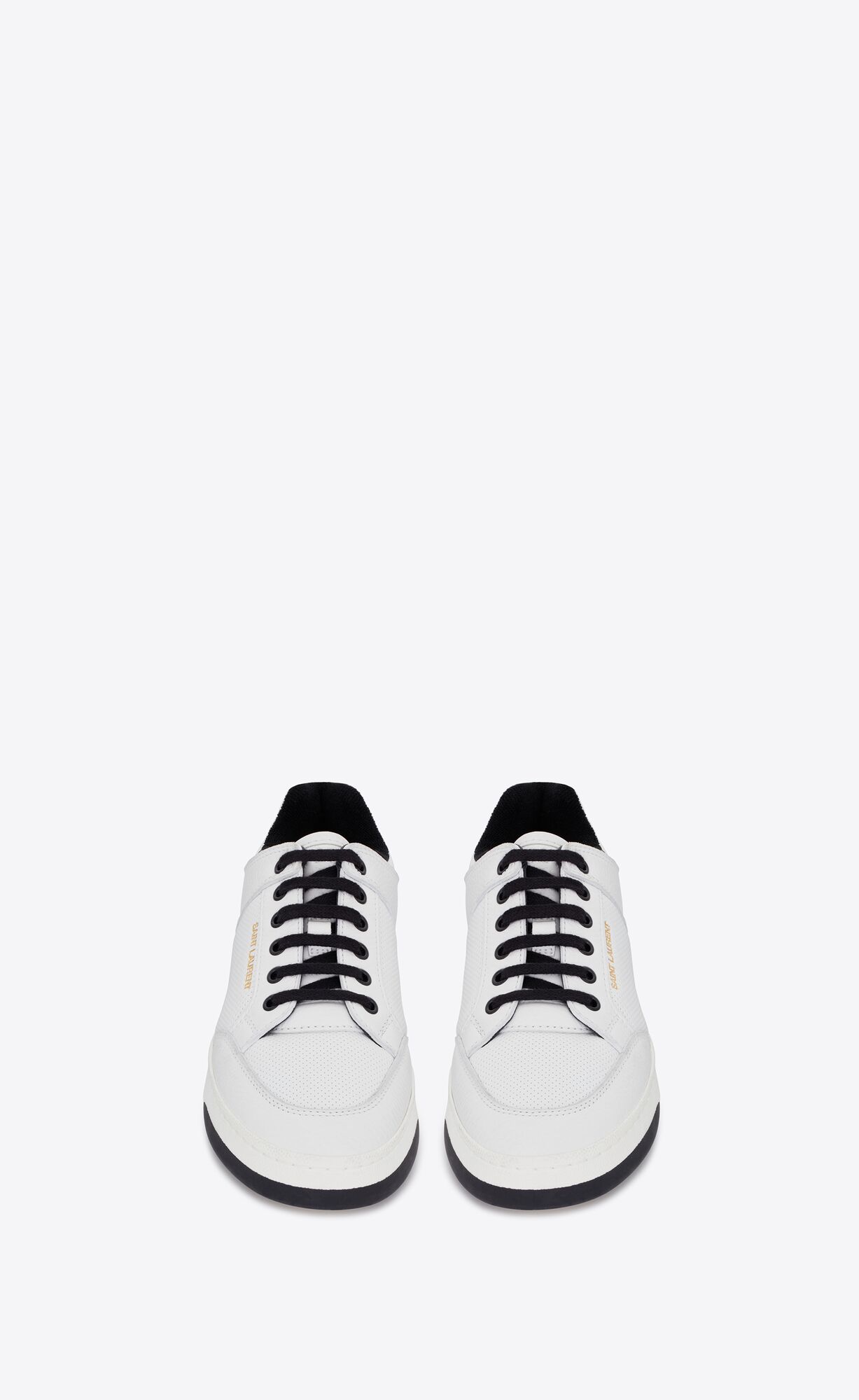 YSL Sl/61 Low-top Sneakers In Smooth And Grained Leder Blanc Optique | 02659-IPHZ