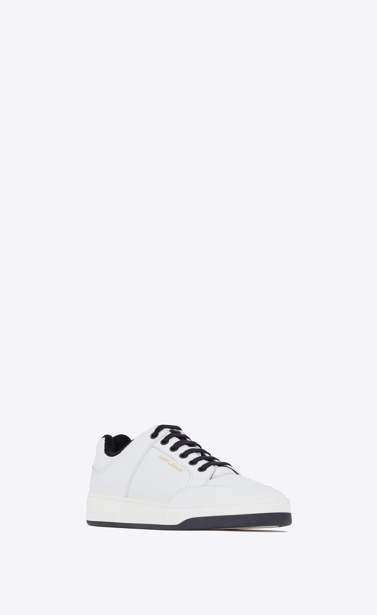 YSL Sl/61 Low-top Sneakers In Smooth And Grained Leder Blanc Optique | 02659-IPHZ