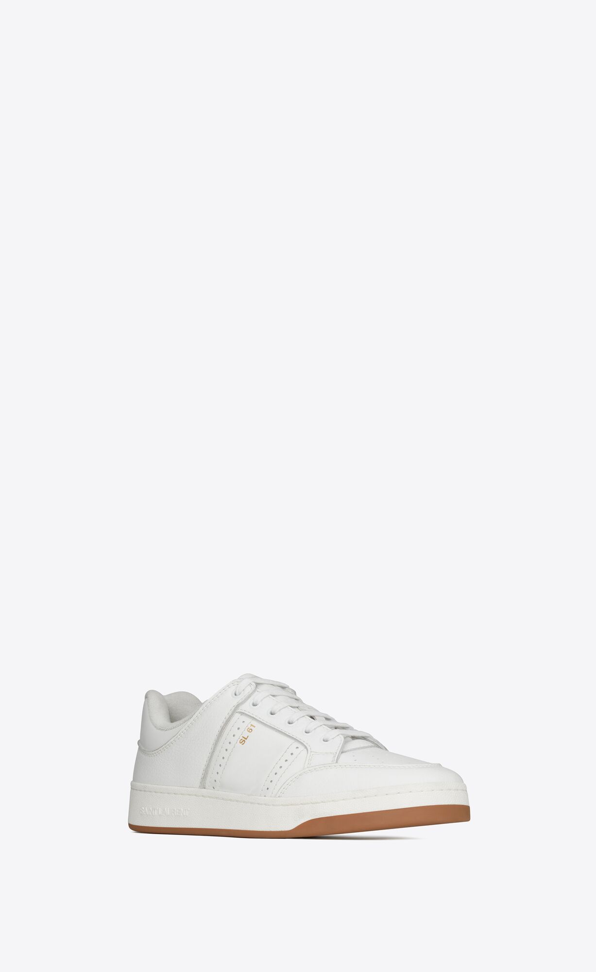 YSL Sl/61 Low-top Sneakers In Smooth And Grained Leder Weiß | 27651-KFUI