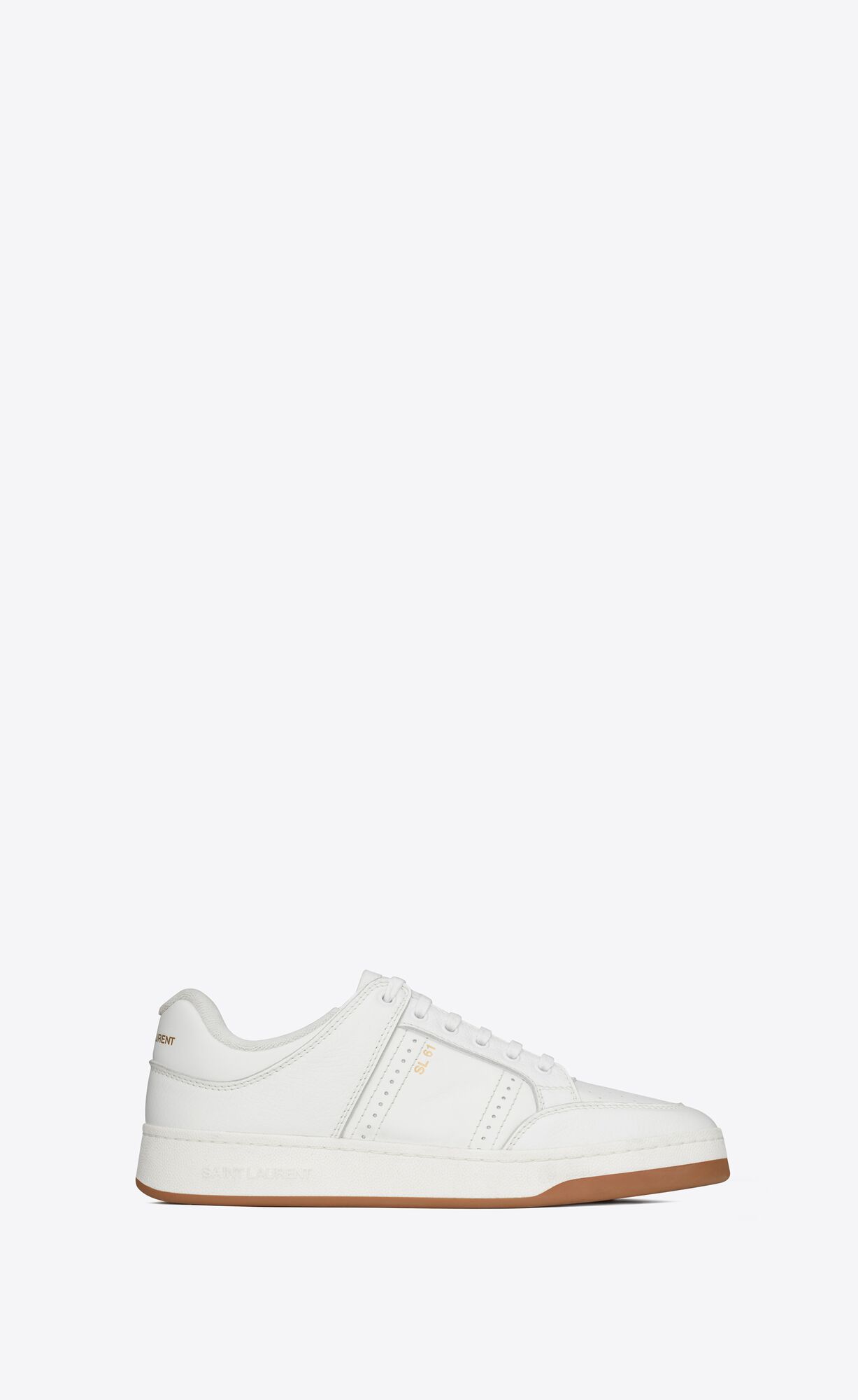 YSL Sl/61 Low-top Sneakers In Smooth And Grained Leder Weiß | 47023-EINC