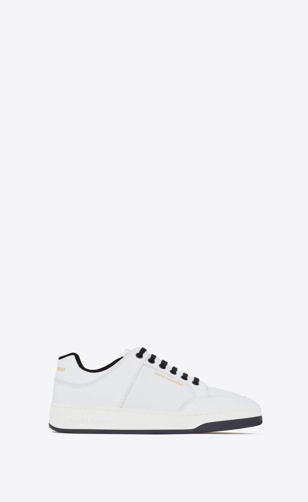 YSL Sl/61 Low-top Sneakers In Smooth And Grained Leder Blanc Optique | 91403-KLGA