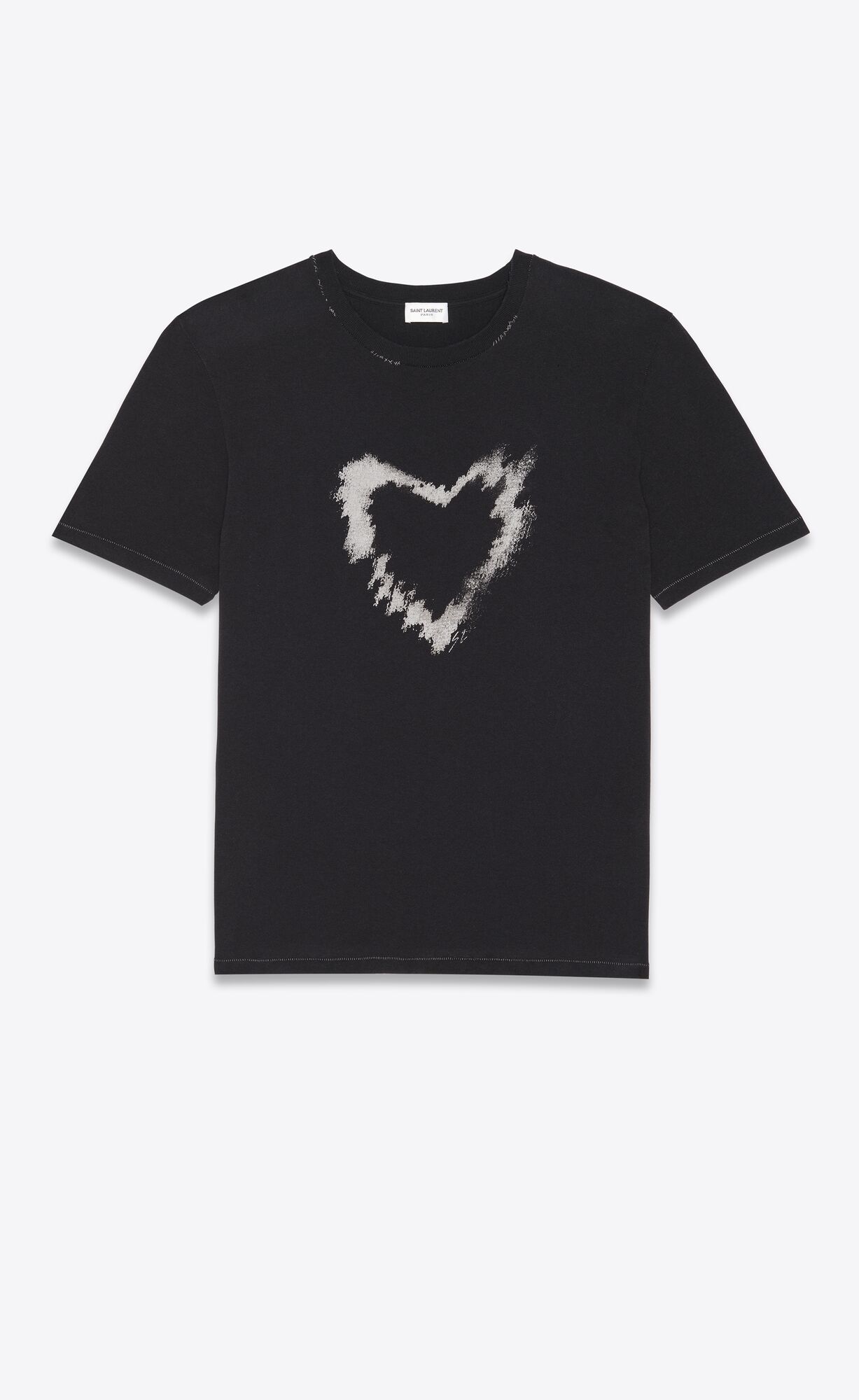 YSL Sl Heart T-shirt Noir Gris | 87391-TLWZ