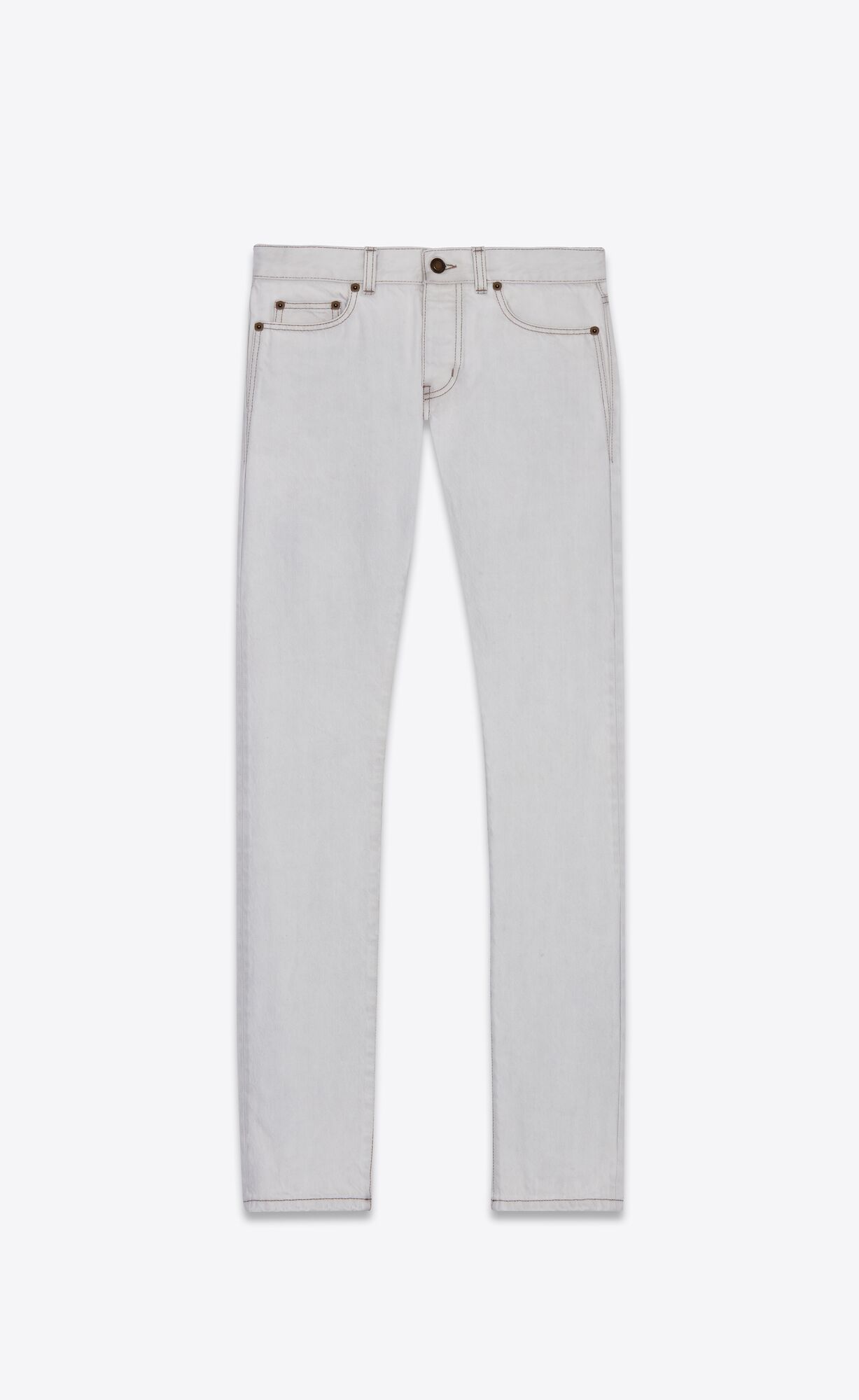 YSL Slim-fit Jeans Grau Weiß | 40982-QYVU