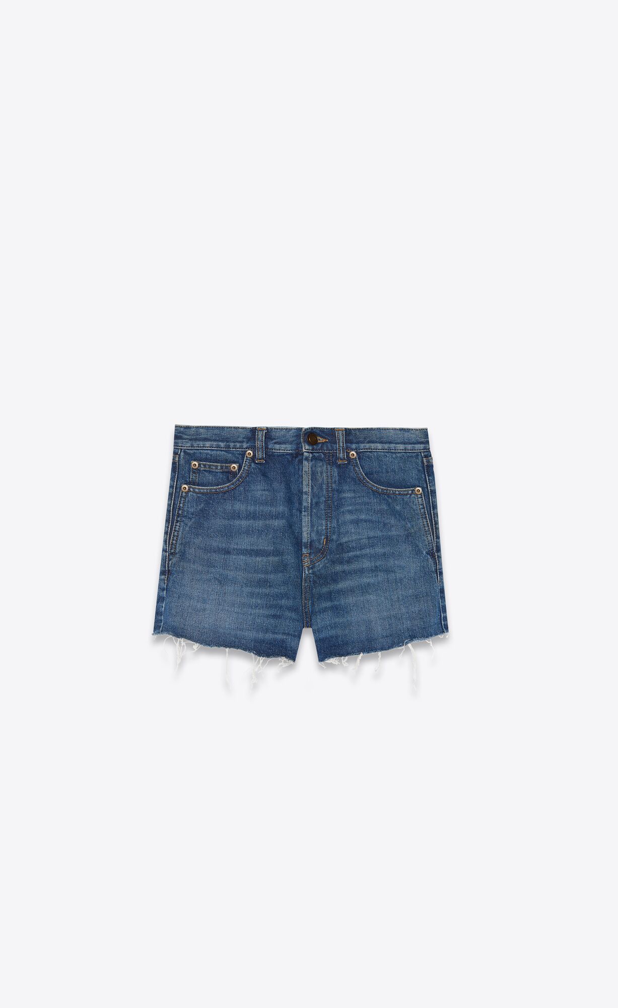 YSL Slim-fit Shorts Blau Waschen | 74932-WBQX