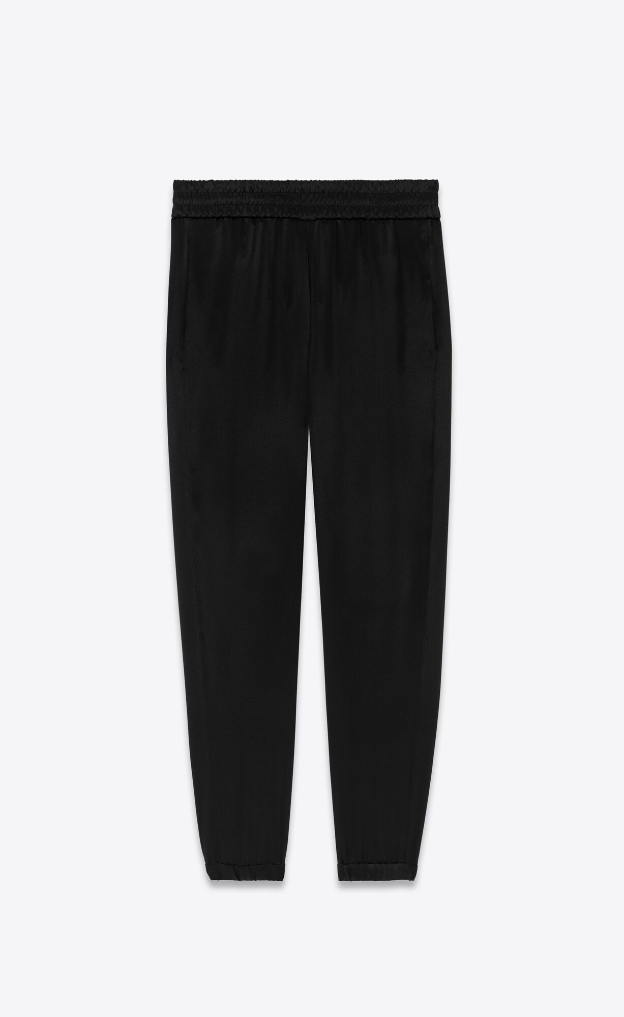 YSL Slim-fit Sweatpants In Crepe Satin Noir | 70134-YBRD