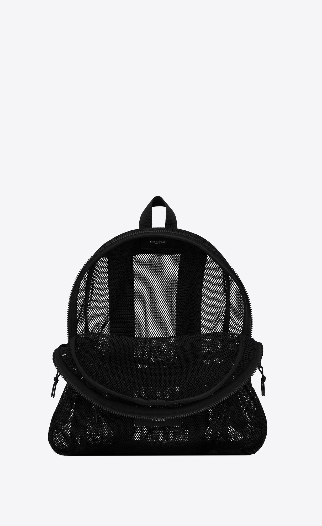 YSL Slp Backpack In Mesh And Nylon Schwarz | 06748-MURH