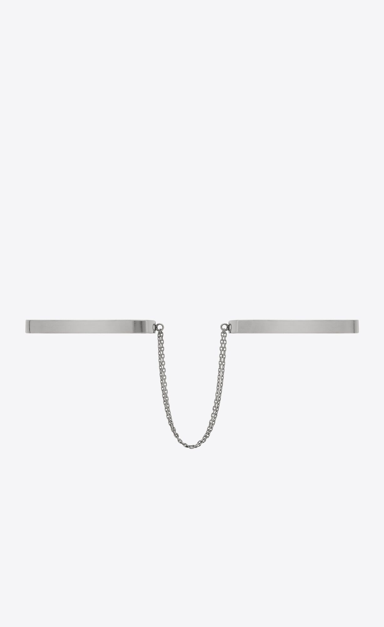 YSL Small Double Handcuff Bracelets In Metal Palladium | 42683-PXJE