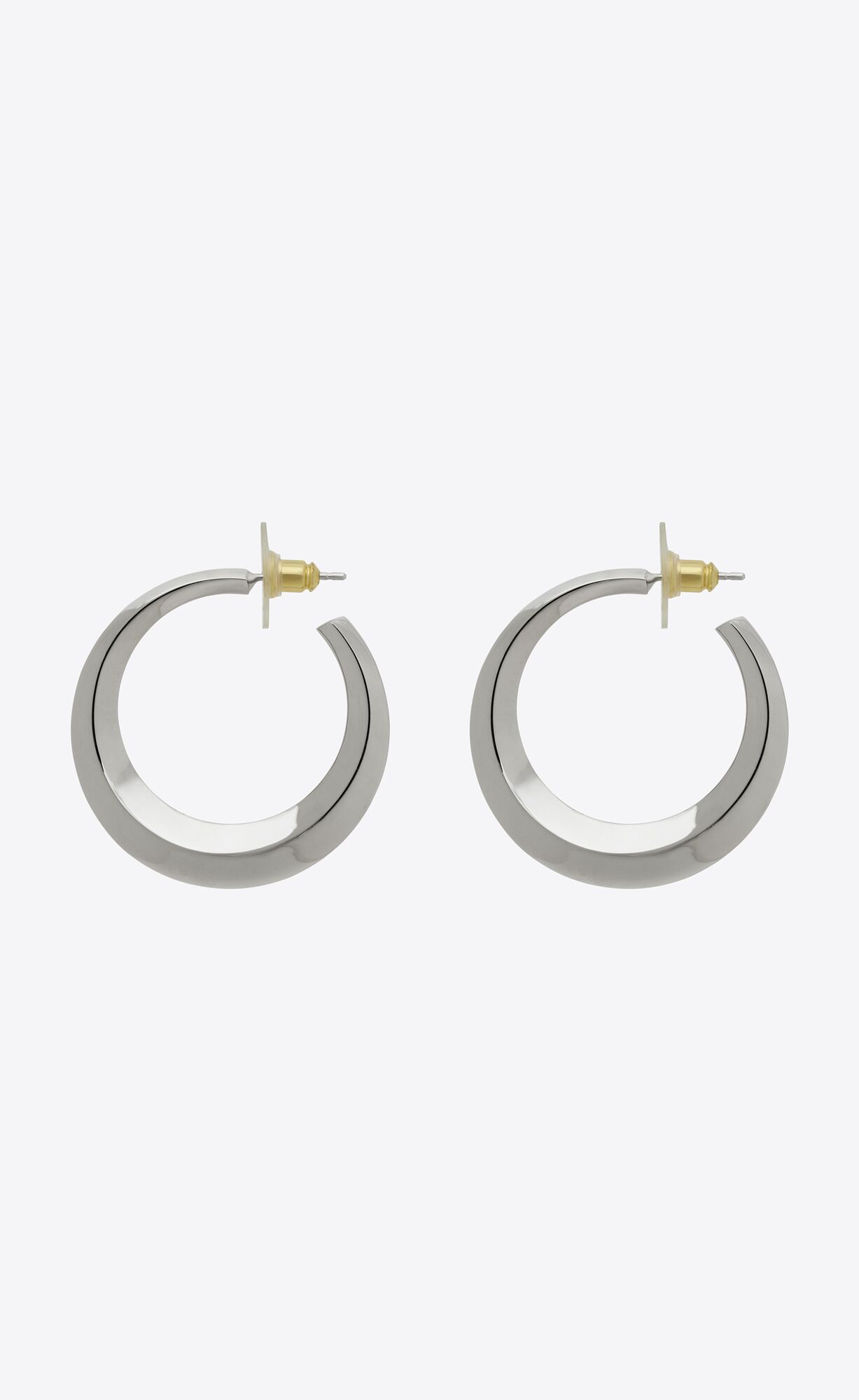 YSL Small Hoop Earrings In Metal Palladium | 02764-FUNX