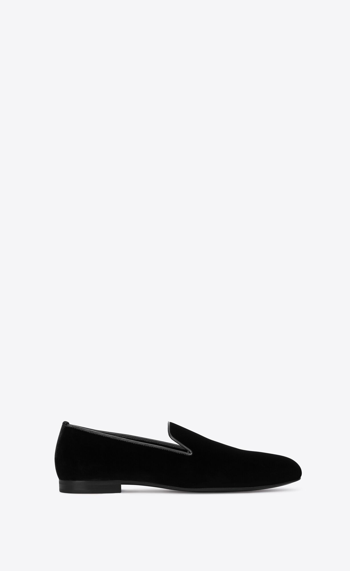 YSL Smoking 15 Slippers In Velvet Schwarz | 01592-BXLU