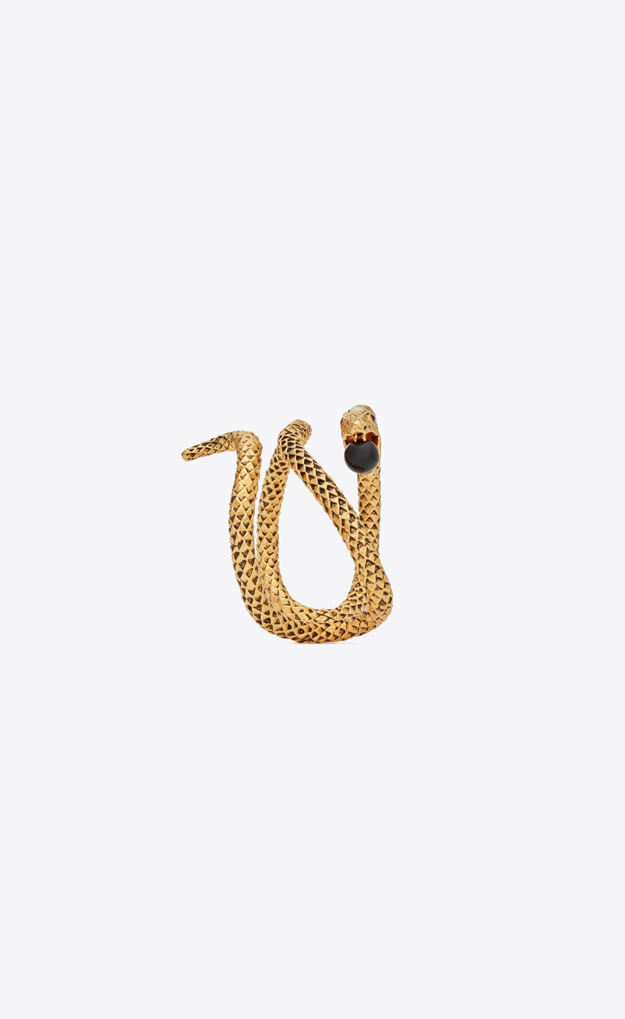 YSL Snake Cuff Bracelet In Metal Gold Schwarz | 94256-EWYT