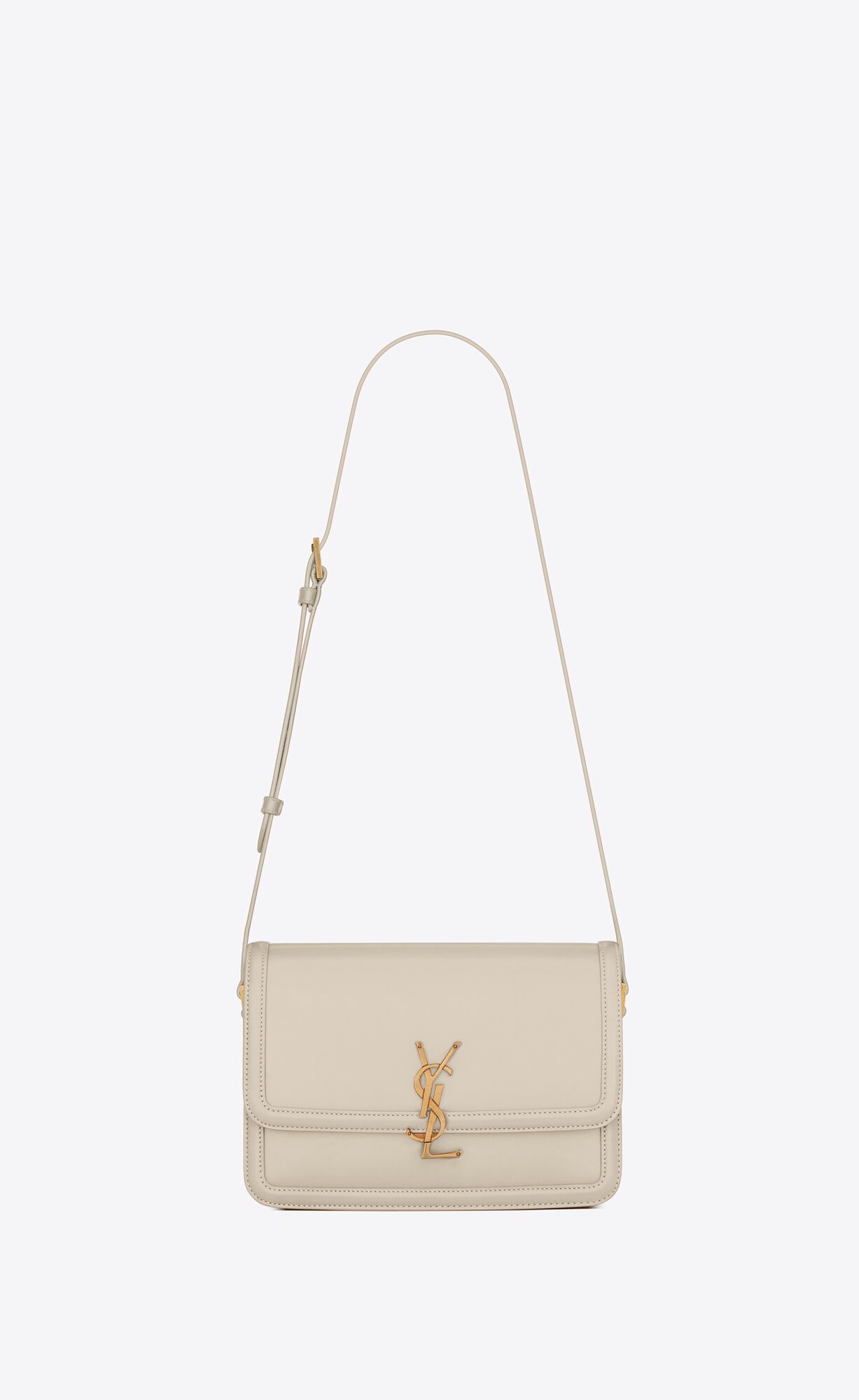 YSL Solferino Medium Satchel In Box Saint Laurent Leder Blanc Vintage | 45603-VIQT