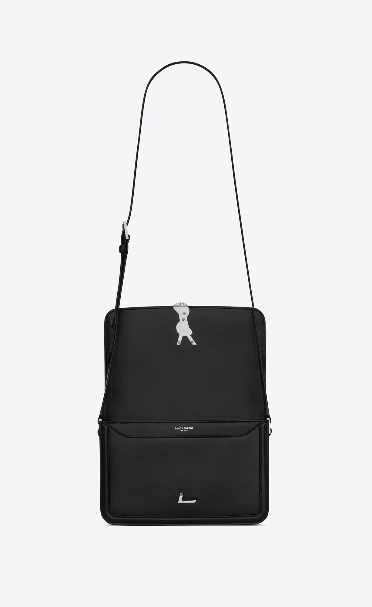 YSL Solferino Medium Satchel In Smooth Leder Schwarz | 75418-JDPC