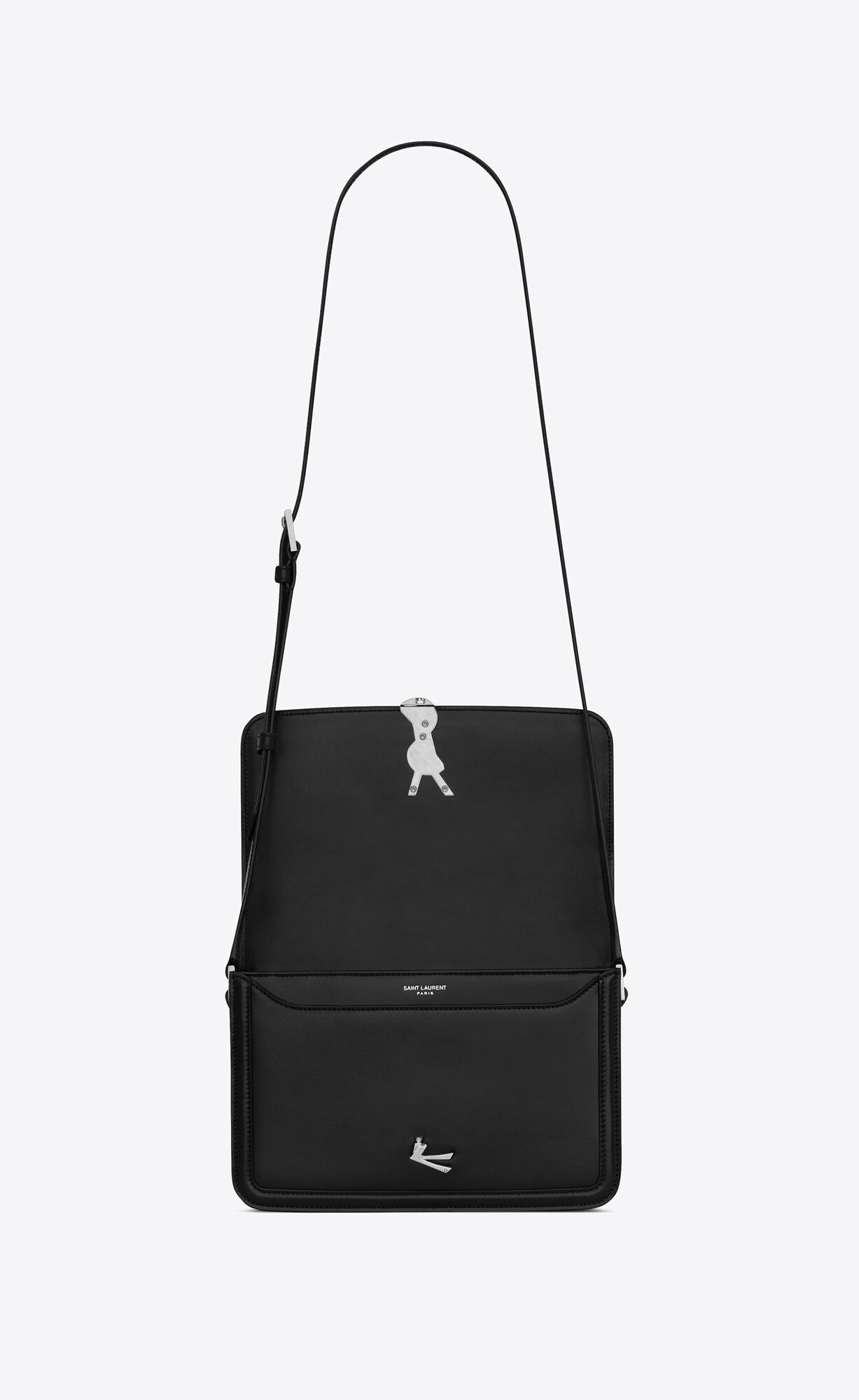 YSL Solferino Medium Satchel In Smooth Leder Schwarz | 75418-JDPC