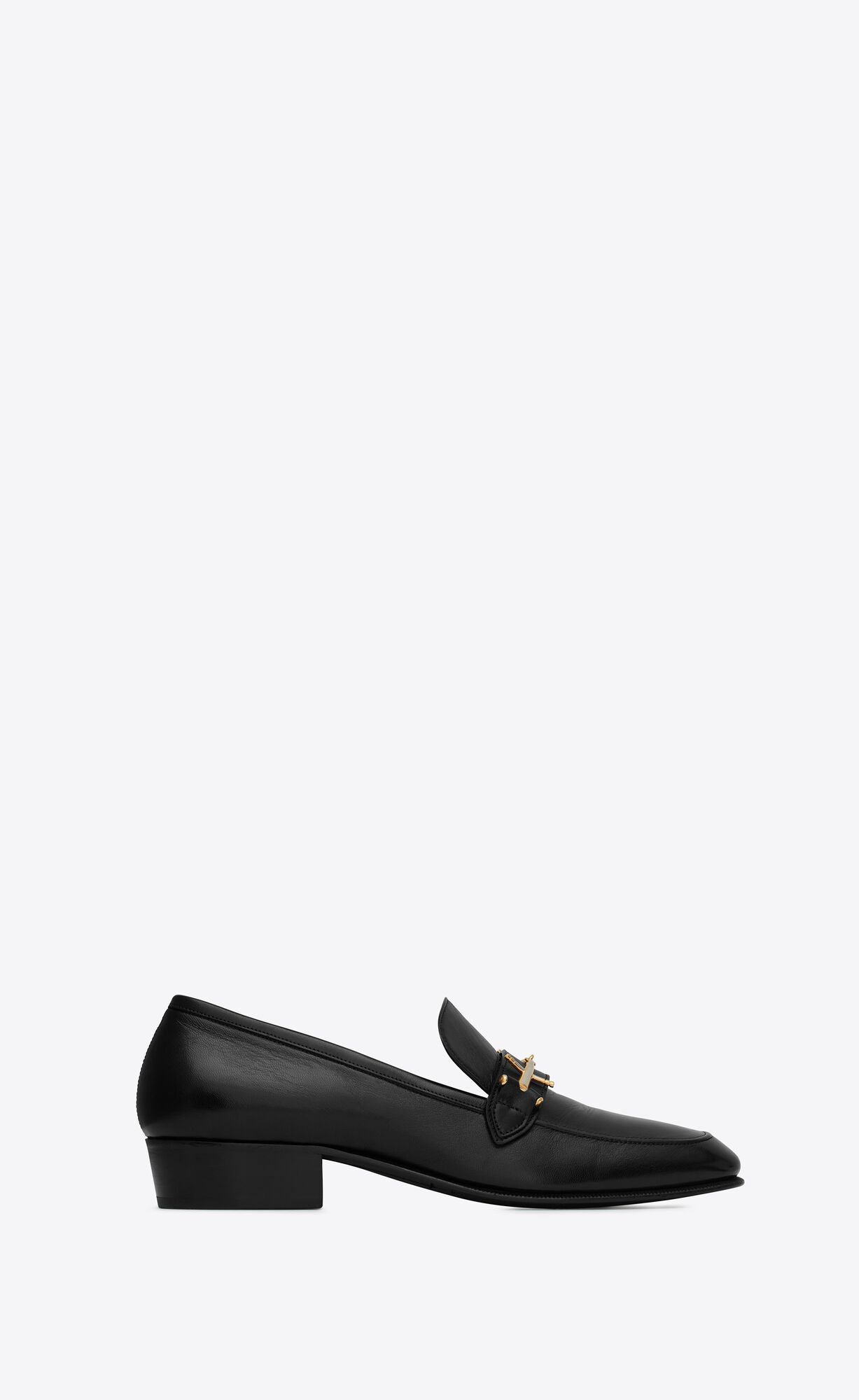 YSL Solferino Penny Slippers In Smooth Leder Noir | 03156-IGOU