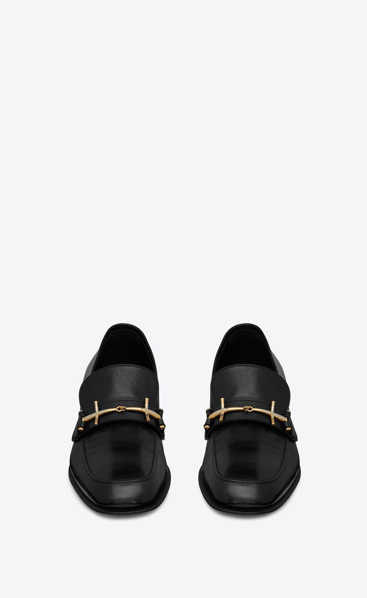 YSL Solferino Penny Slippers In Smooth Leder Noir | 03156-IGOU