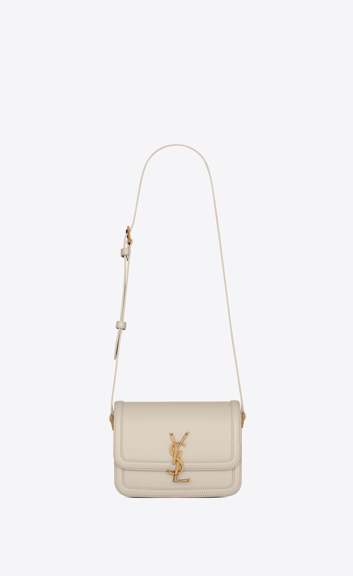 YSL Solferino Small Satchel In Box Saint Laurent Leder Blanc Vintage | 87360-KNJY