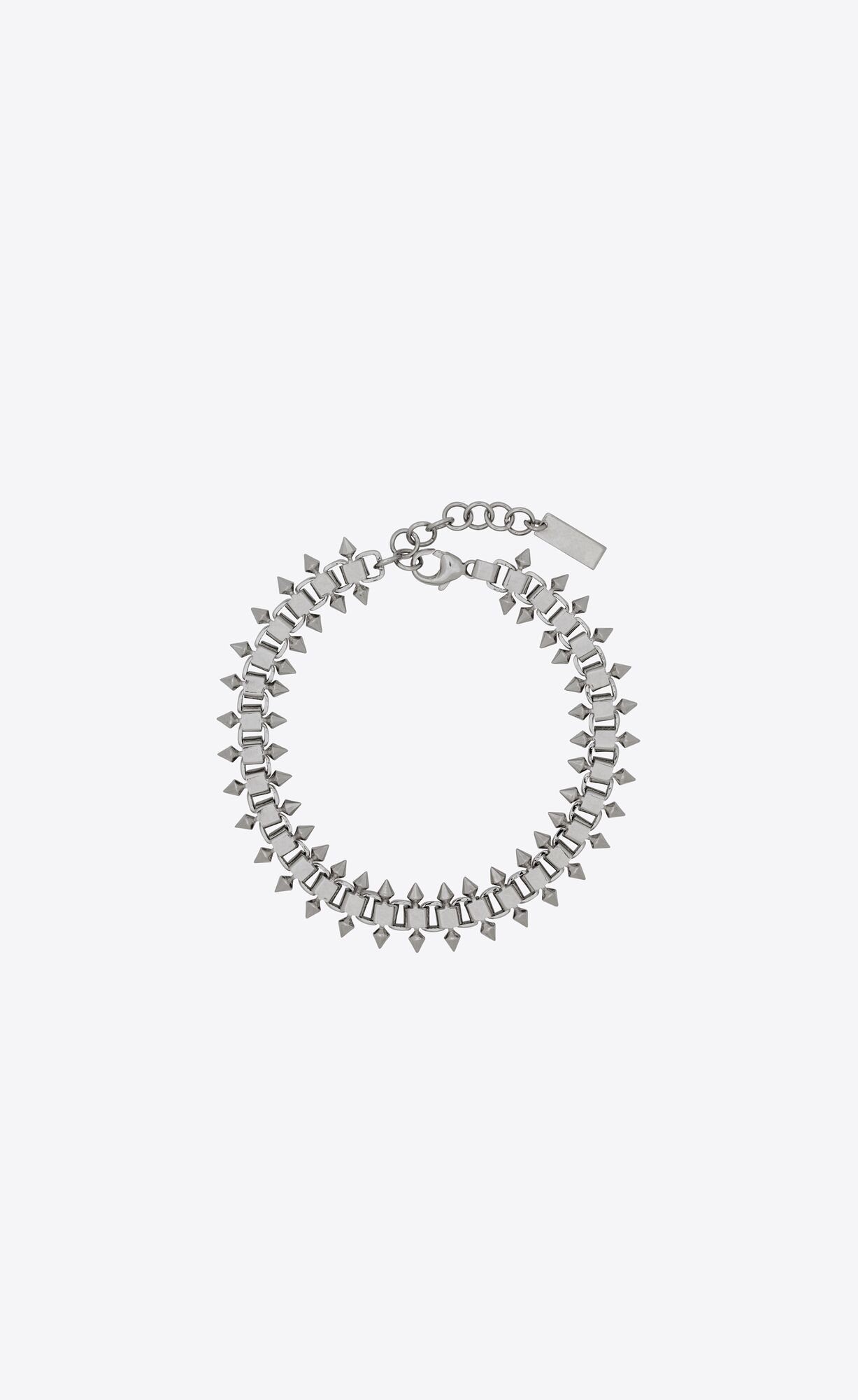 YSL Square And Spikes Chain Bracelet In Metal Palladium | 59280-YSZR