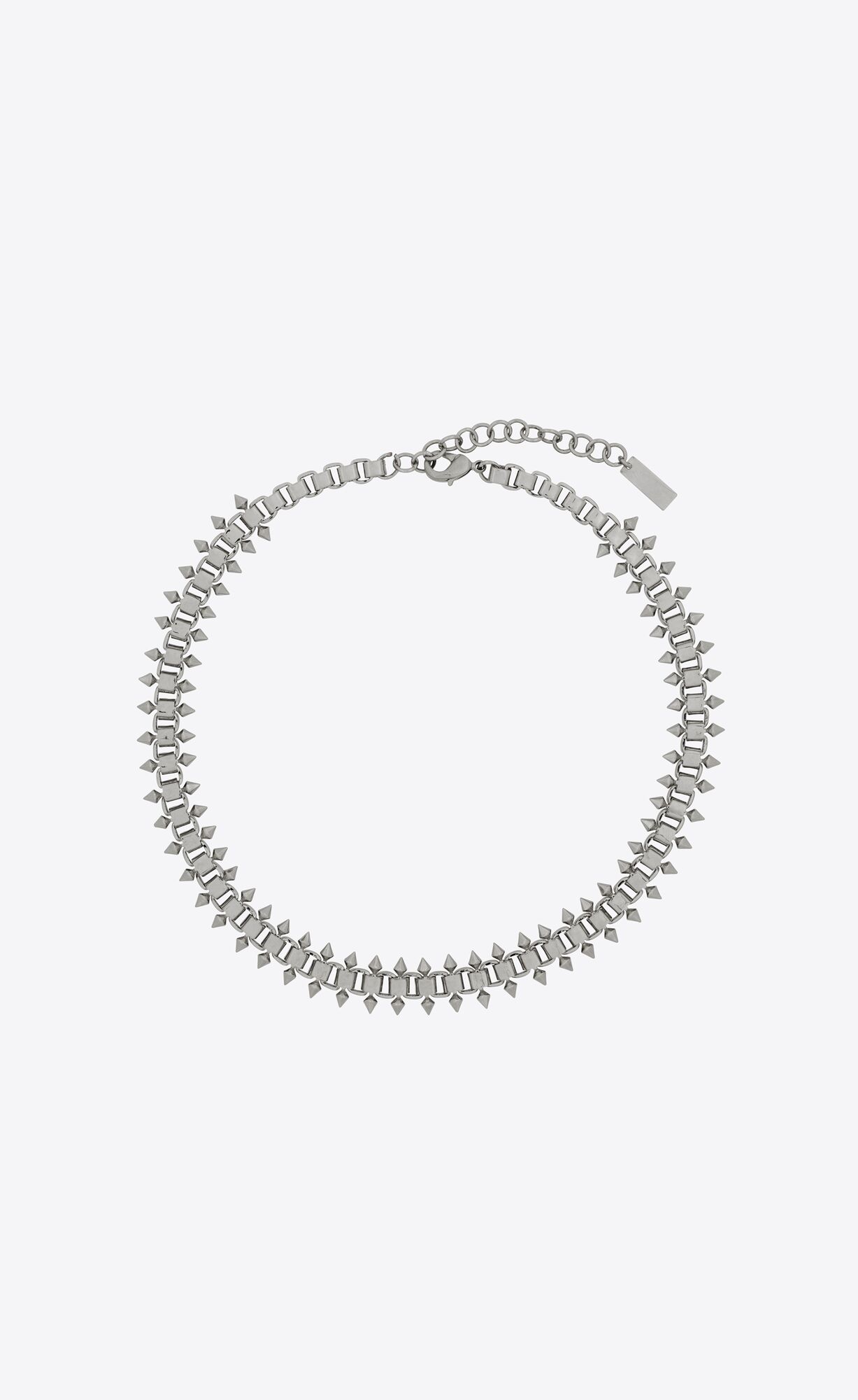 YSL Square And Spikes Kurzes Chain Necklace In Metal Palladium | 16238-TUPC