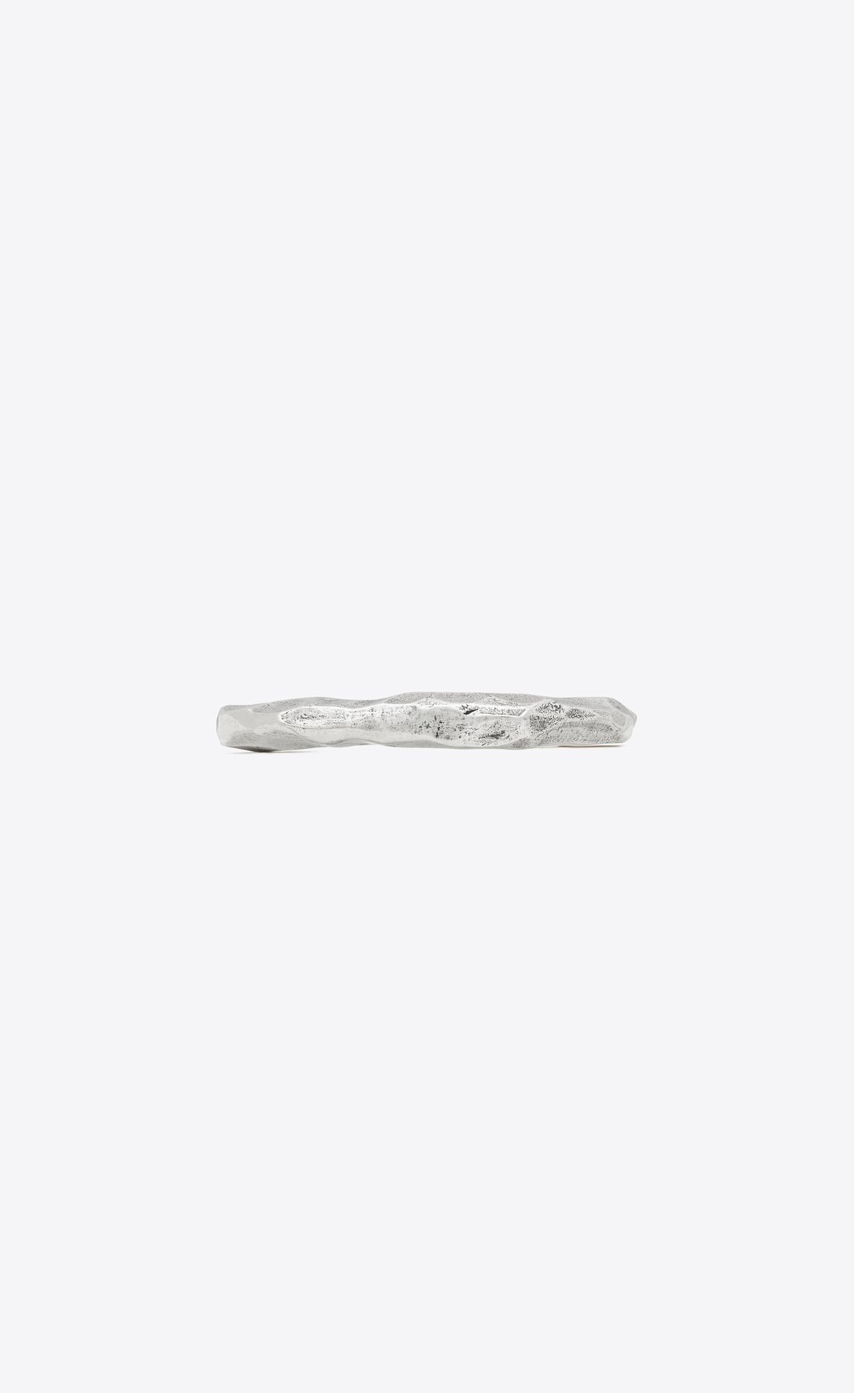 YSL Squared Hammered Bangle In Metal Silber | 70214-OIKE