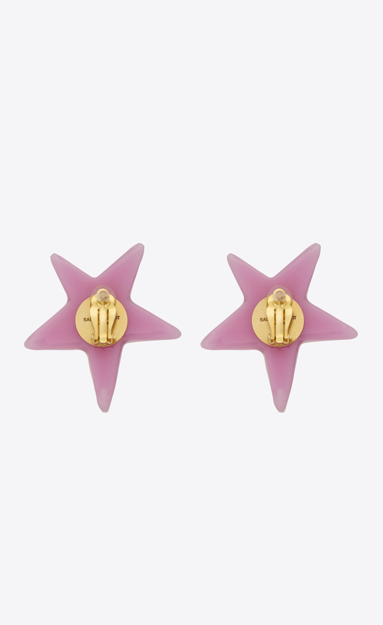 YSL Star Earrings In Metal And Resin Gold Rosa | 57420-LPFV