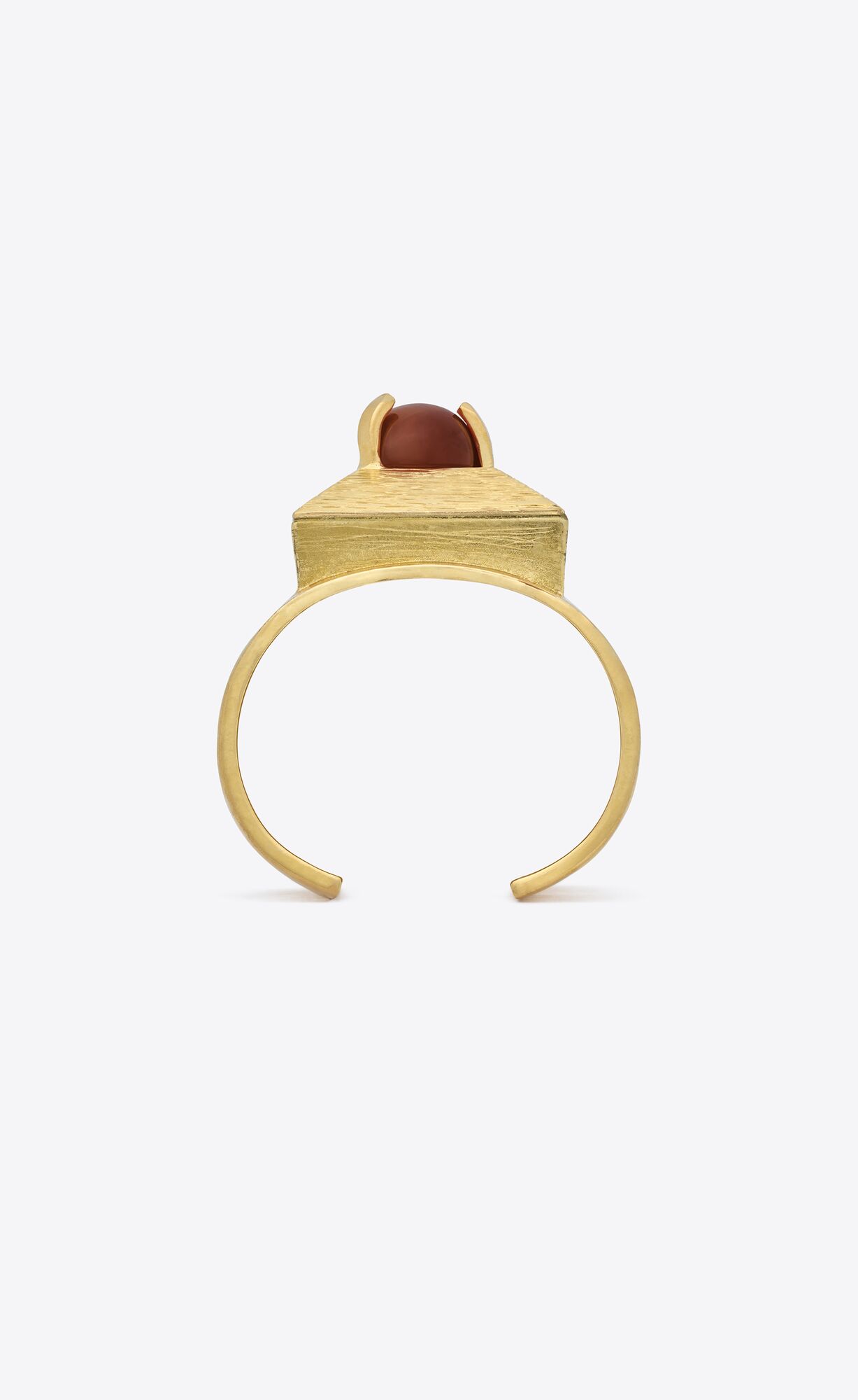 YSL Stone And Square Cuff In Metal Rot Gold | 94318-VFXK