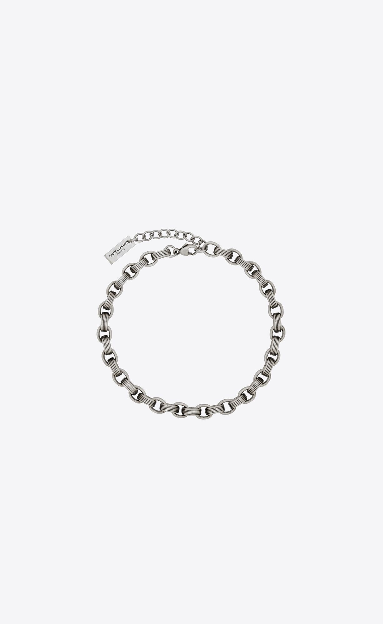 YSL Striated Cable Chain Bracelet In Metal Silber | 95428-QXRG