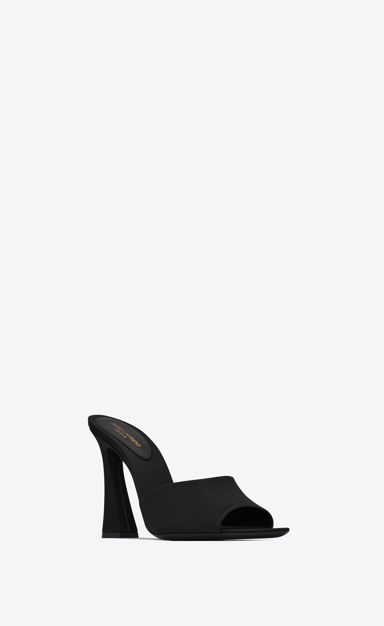 YSL Suite Absatz Mules In Crepe Satin Schwarz | 80439-AONQ