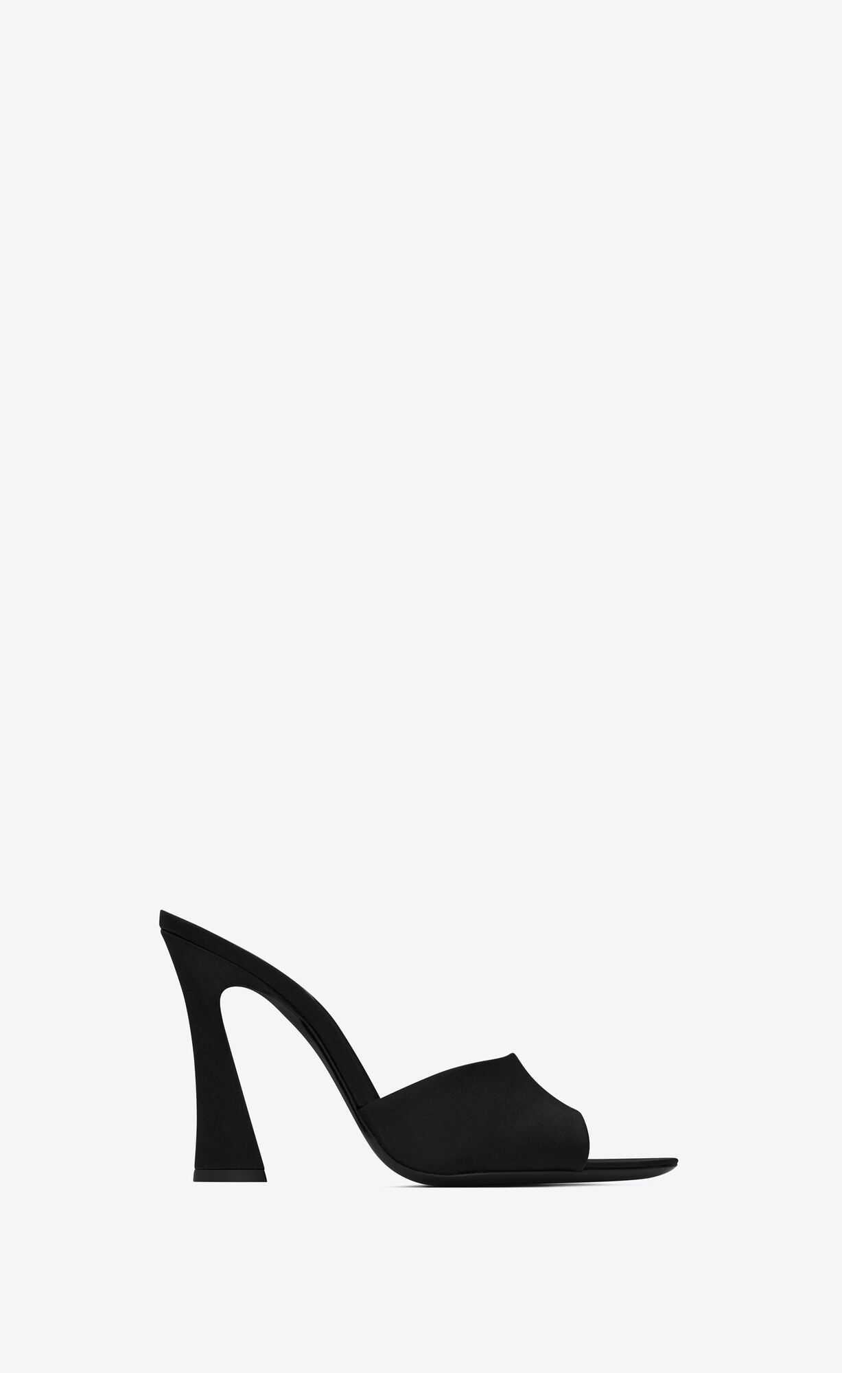 YSL Suite Absatz Mules In Crepe Satin Schwarz | 80439-AONQ