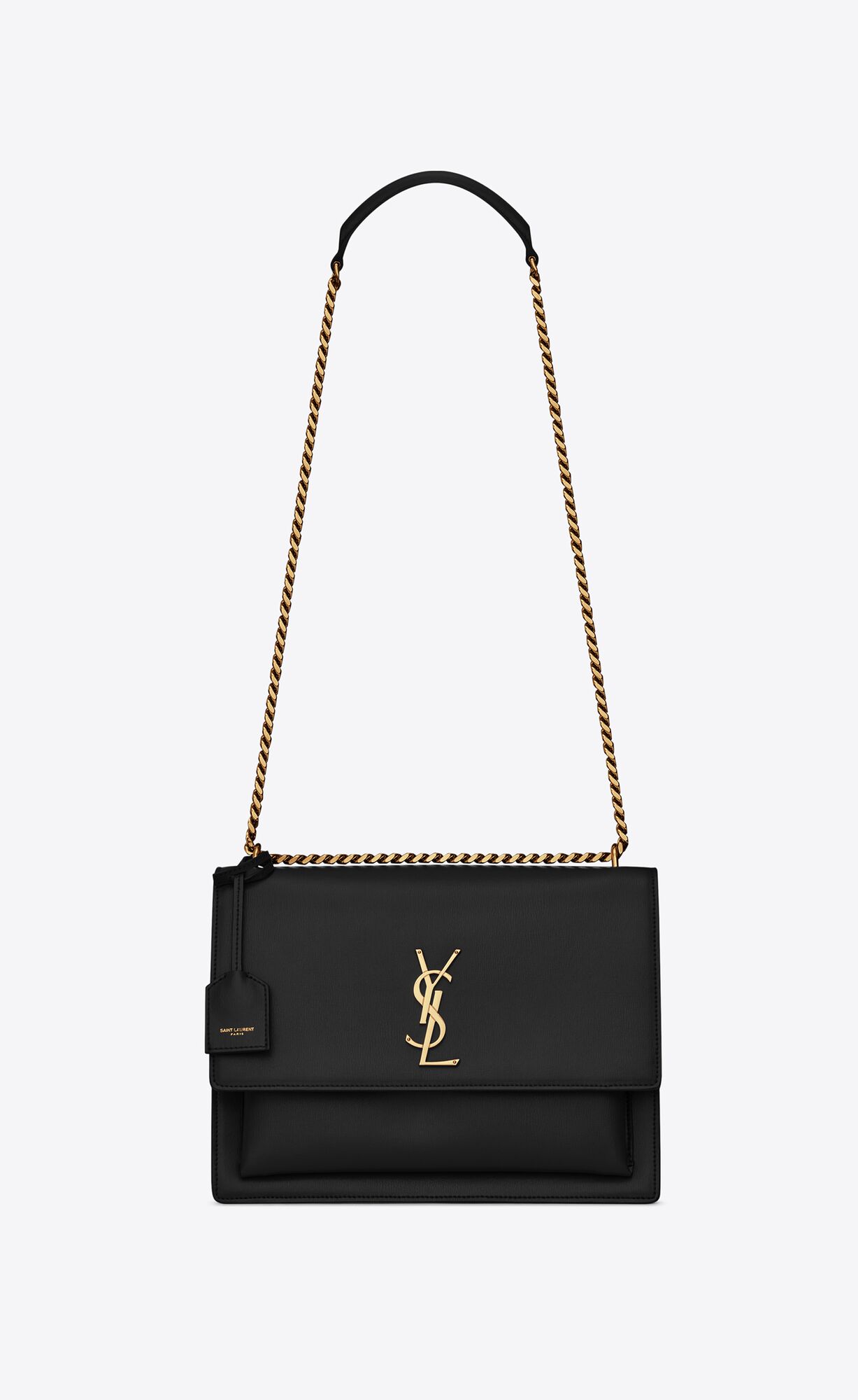 YSL Sunset Large Chain Bag In Smooth Leder Noir | 97032-MHUD