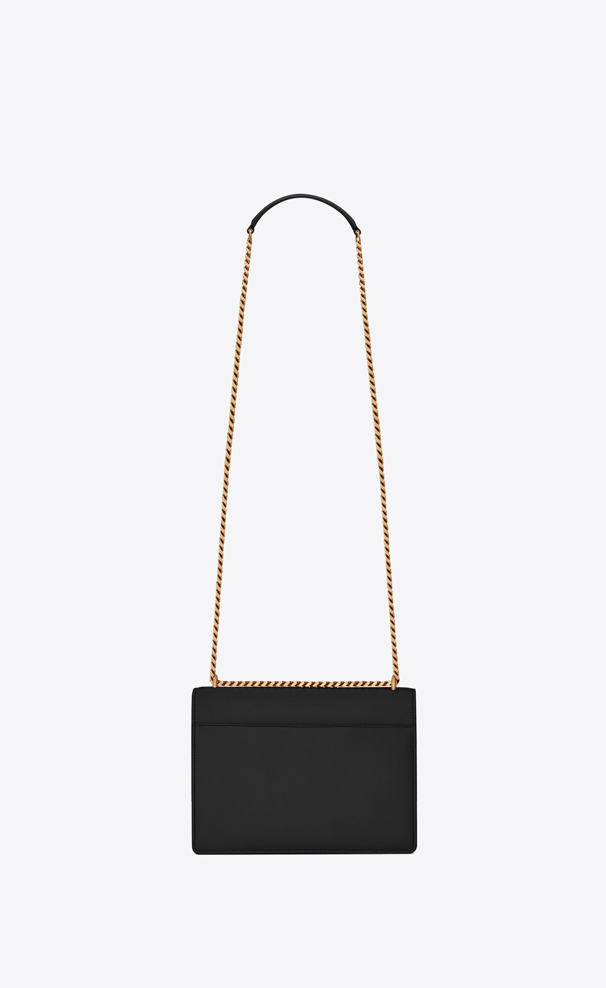 YSL Sunset Medium Chain Bag In Smooth Leder Noir | 62497-KFVW