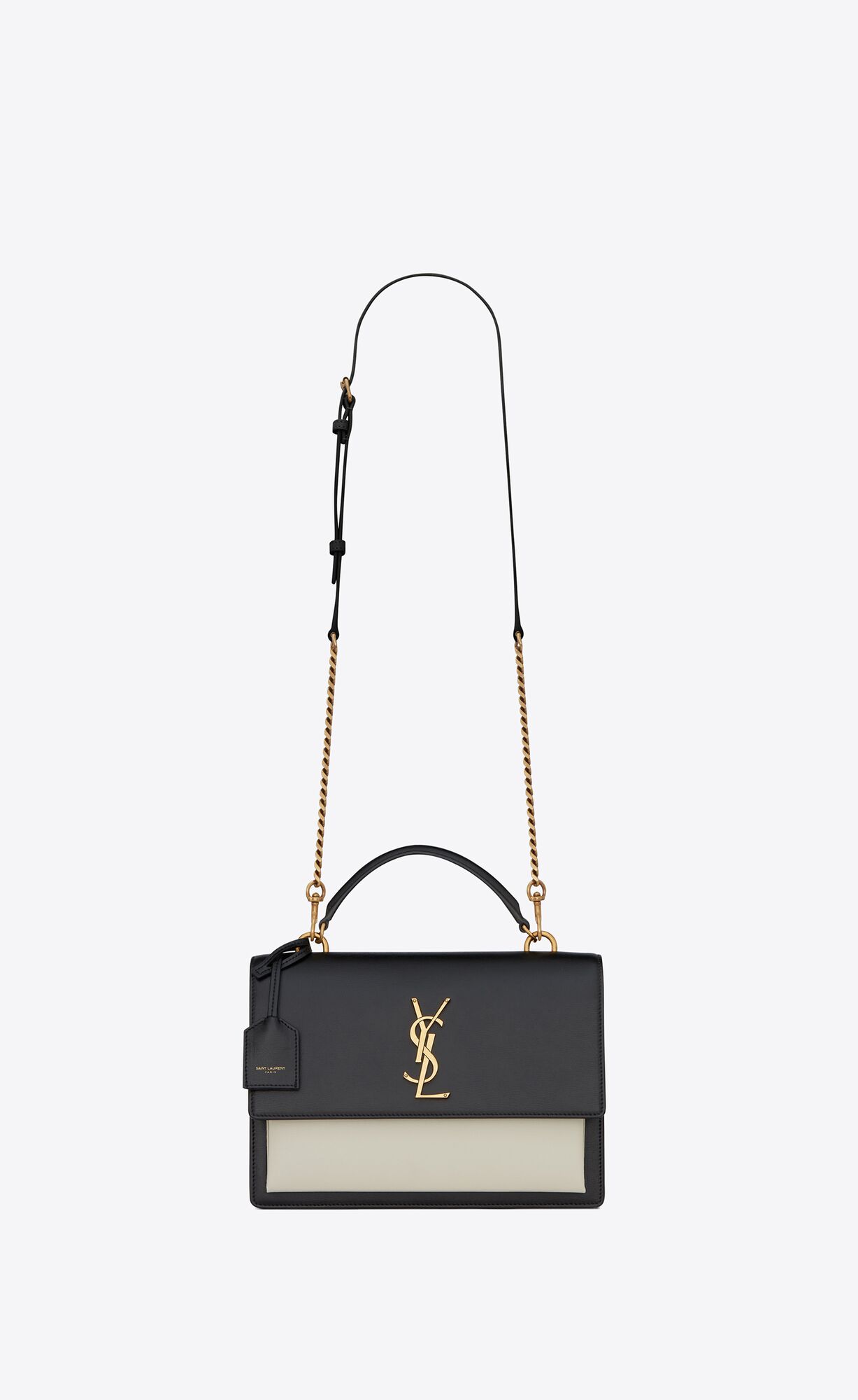 YSL Sunset Medium Top Handle In Smooth Leder Schwarz | 58913-STHW