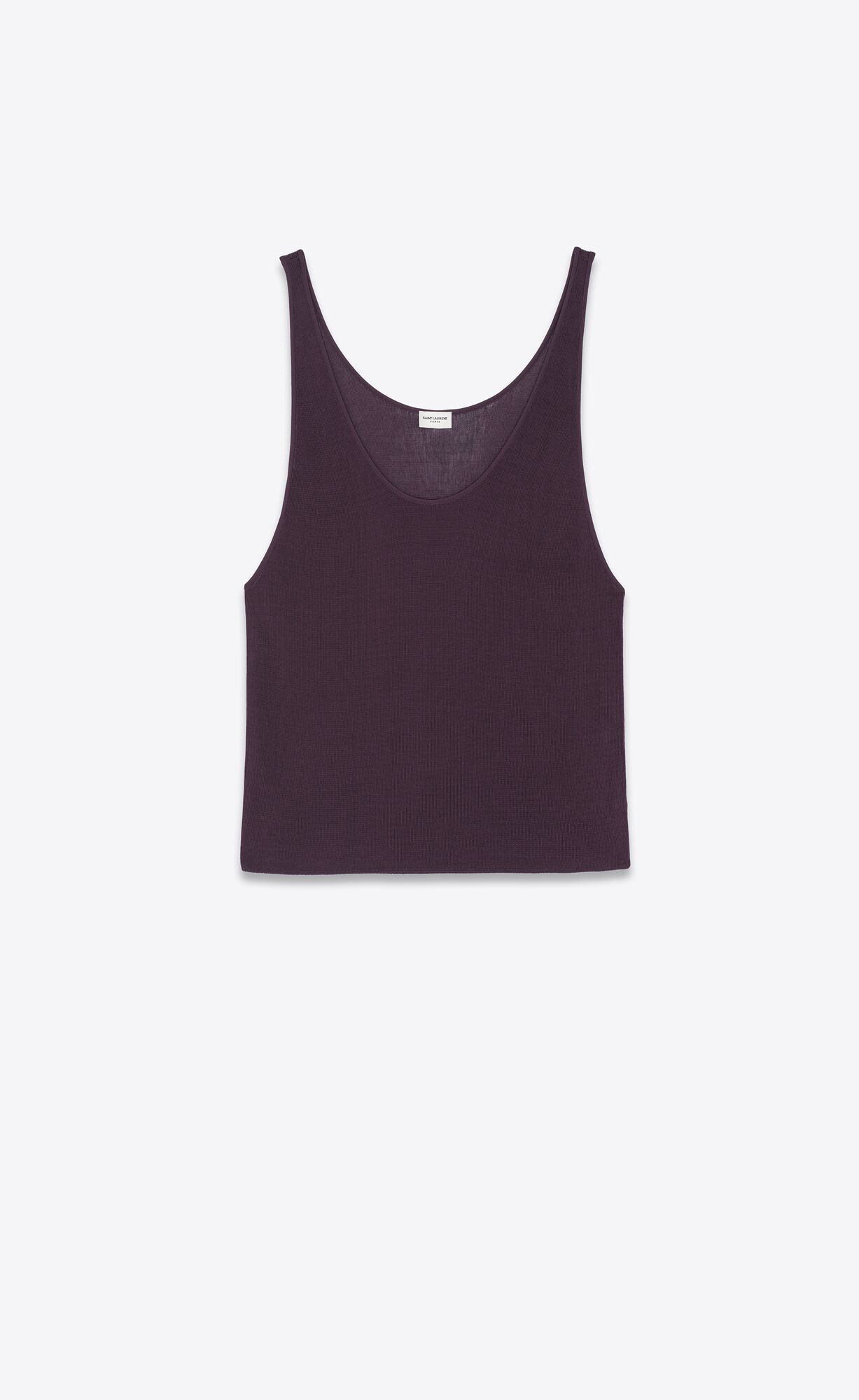 YSL Tank Top In Gerippt Knit Prune | 52810-ZSRB