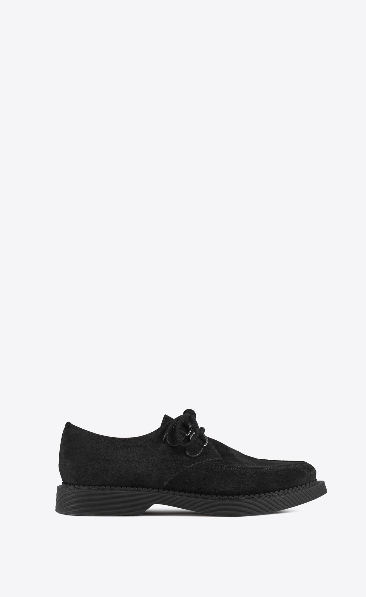 YSL Teddy Derbies In Wildleder Schwarz | 06529-PERA