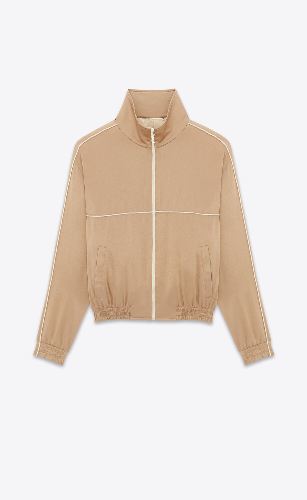 YSL Teddy Jacket In Crepe Satin Naturel | 34721-QGVO